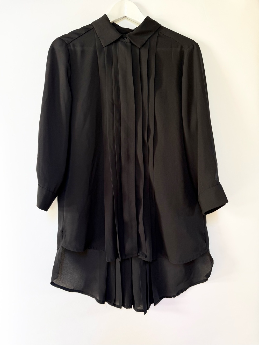 Joan Vass Pleated Black Top